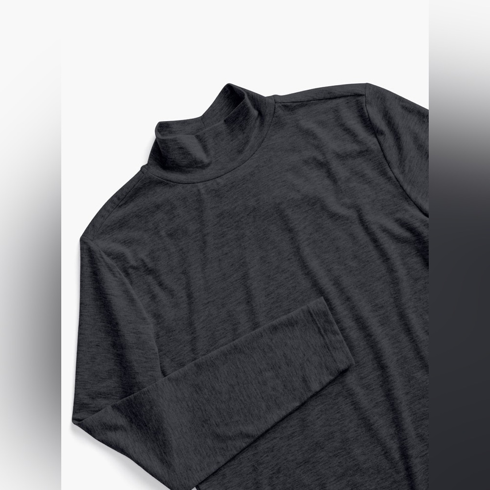 Ministry of Supply | Composite Merino Long Sleeve Mock Neck | Black - Picture 3 of 5